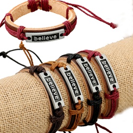 Leather Vintage Geometric bracelet  Fourcolor ropes are made NHPK1610Fourcolor ropes are madepicture11